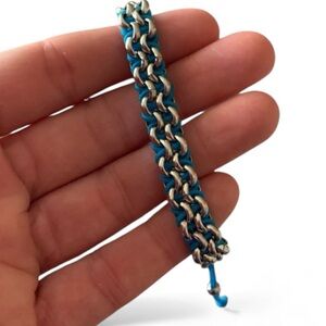 Beautiful Blue and Silver Nogu Bracelet